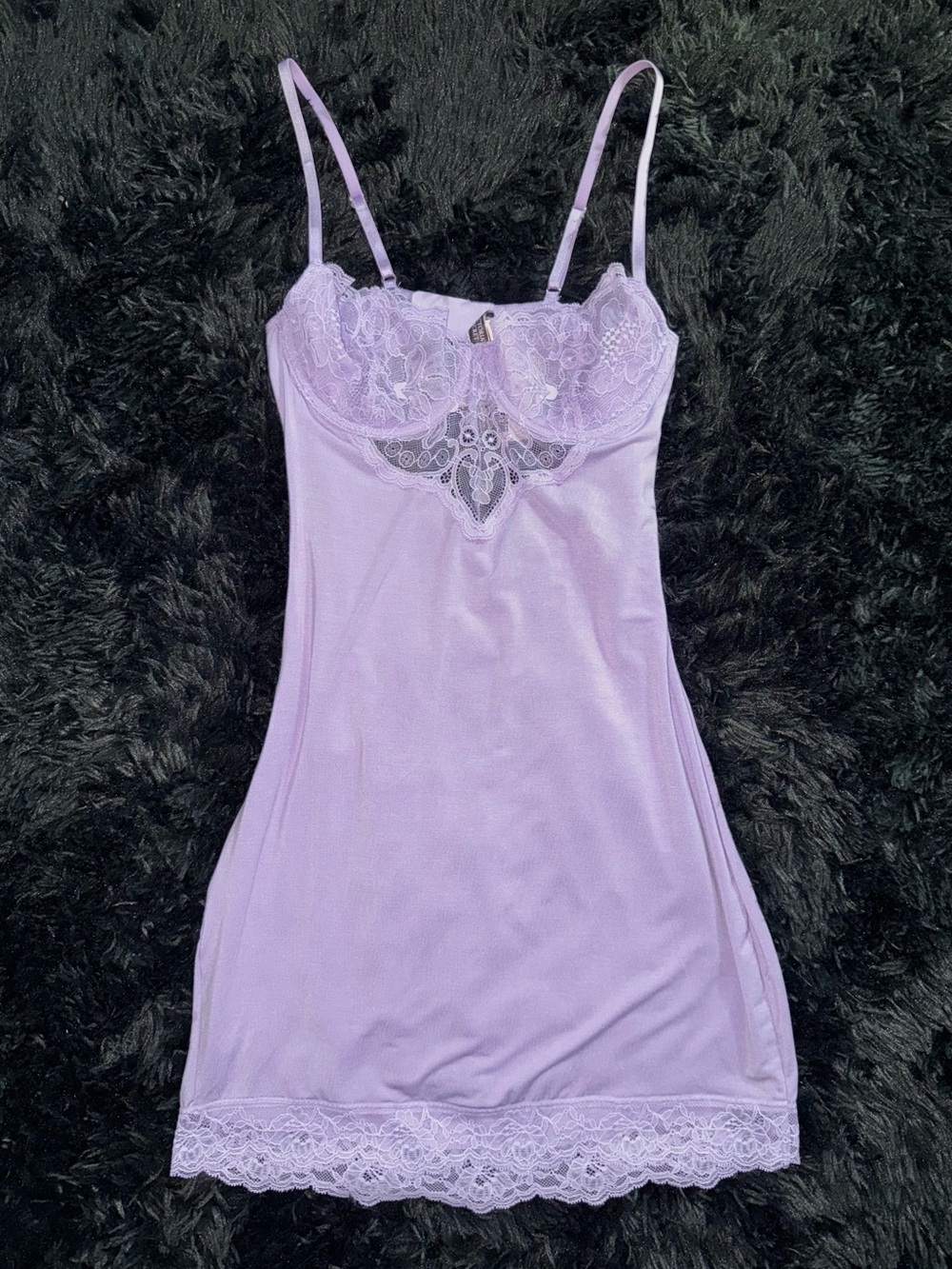 BNWT Victoria’s Secret Modal & Lace Cupped Mini Slip Babydoll Dress Lace Chemise